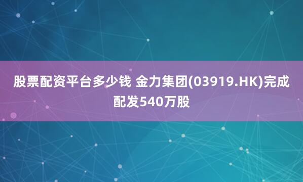 股票配资平台多少钱 金力集团(03919.HK)完成配发540万股