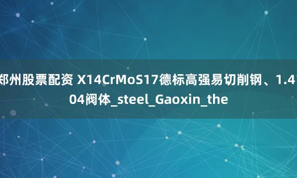 郑州股票配资 X14CrMoS17德标高强易切削钢、1.4104阀体_steel_Gaoxin_the