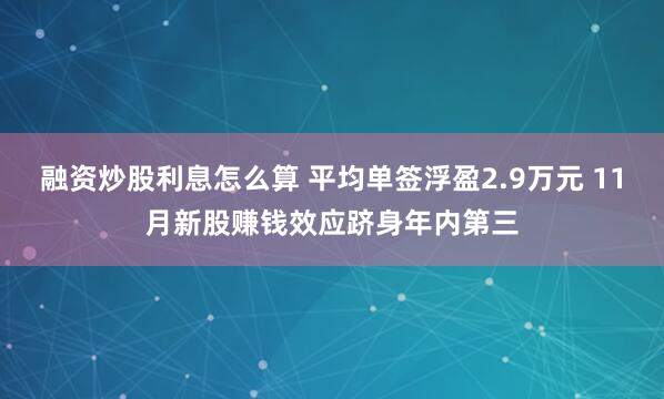融资炒股利息怎么算 平均单签浮盈2.9万元 11月新股赚钱效应跻身年内第三
