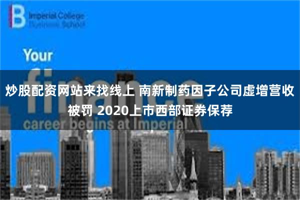炒股配资网站来找线上 南新制药因子公司虚增营收被罚 2020上市西部证券保荐
