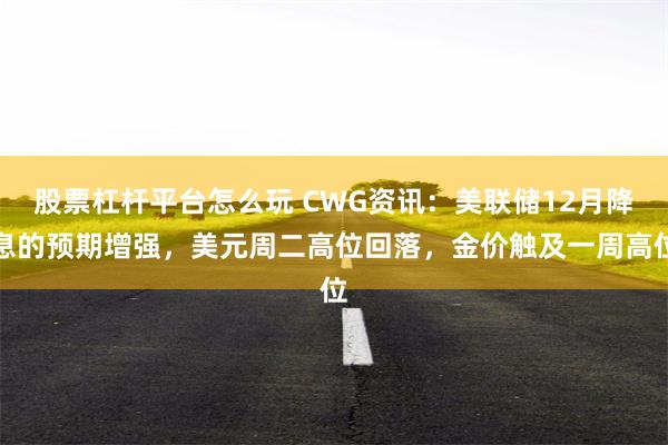 股票杠杆平台怎么玩 CWG资讯:美联储12月降息的预期增强,美元周二高位回落,金价触及一周高位